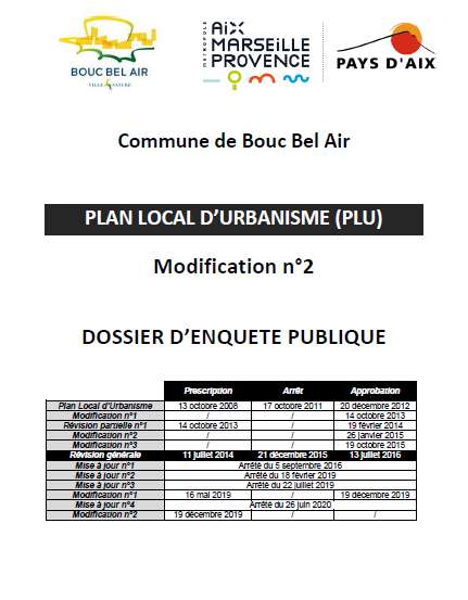   Modification n°2 du PLU de la commune de Bouc Bel Air