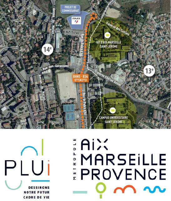   Déclaration de Projet emportant Mise en compatibilité du PLUi Marseille Provence
Réalisation d'un commissariat de police dans le 14ème arrondissement