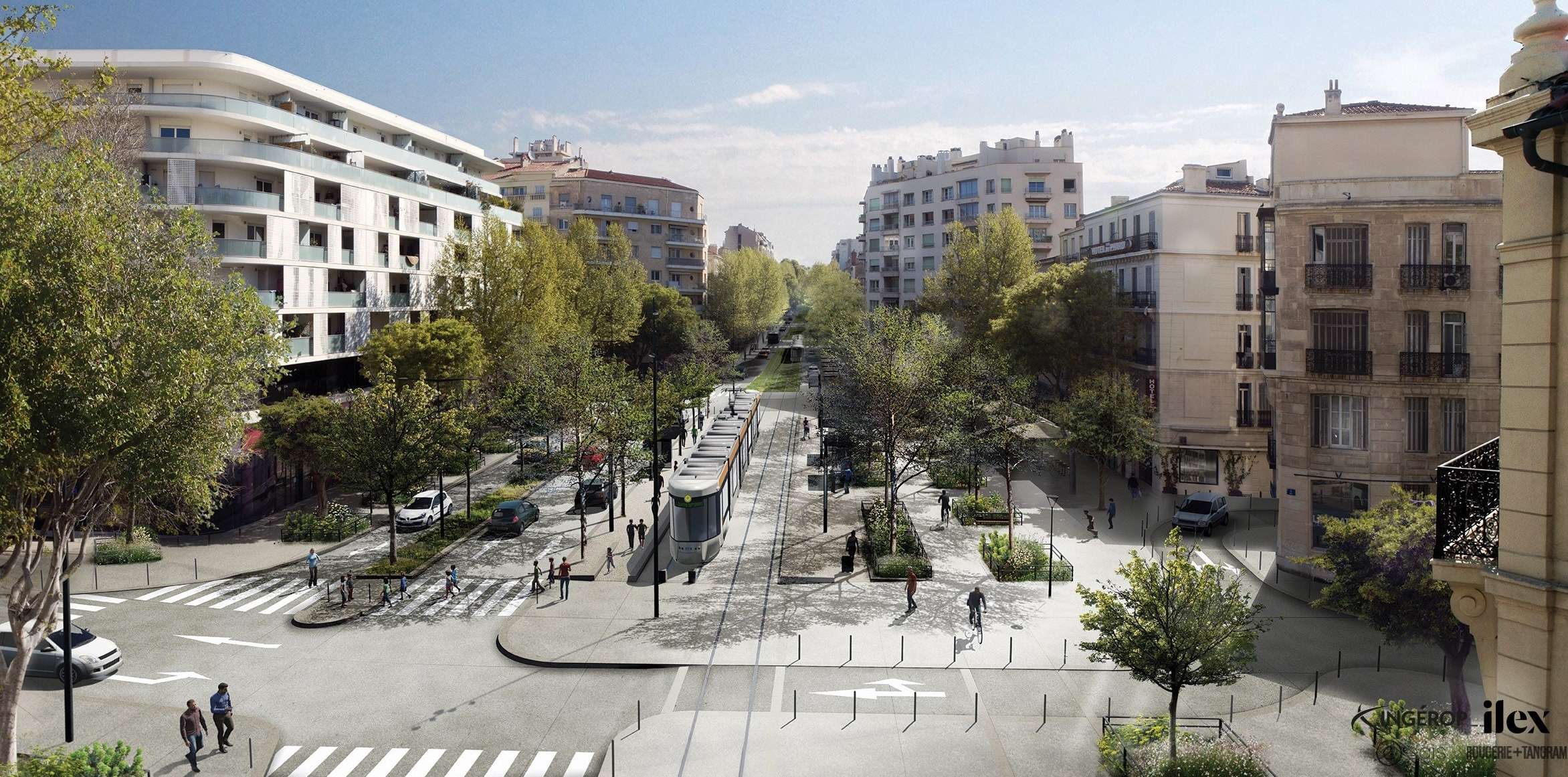   Extension du réseau de tramway de Marseille de la rue de Rome à la place du Quatre-Septembre